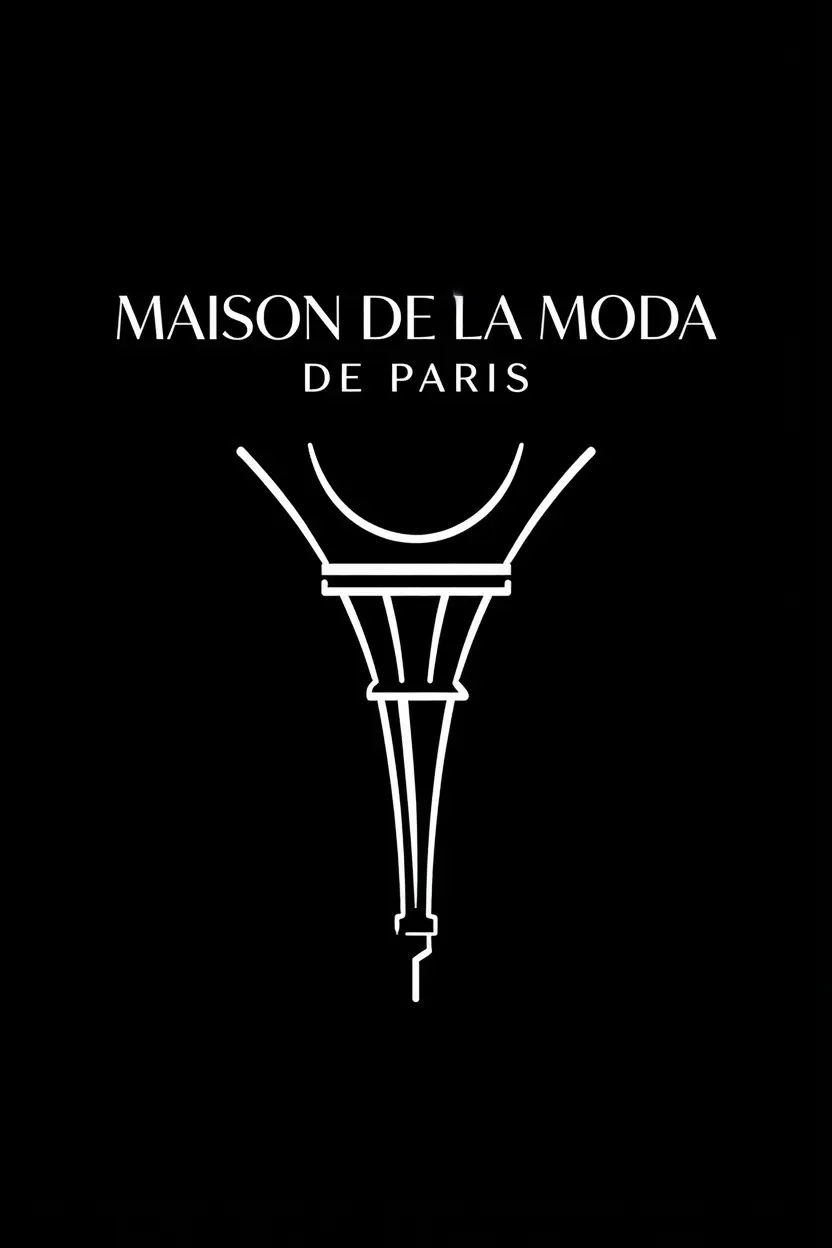 Black-and-white Maison de la Moda de Paris logo with a stylized Eiffel Tower mark